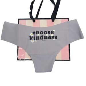 PINK Victoria's Secret Gray Choose Kindness Seamless Thong Panties‎ M